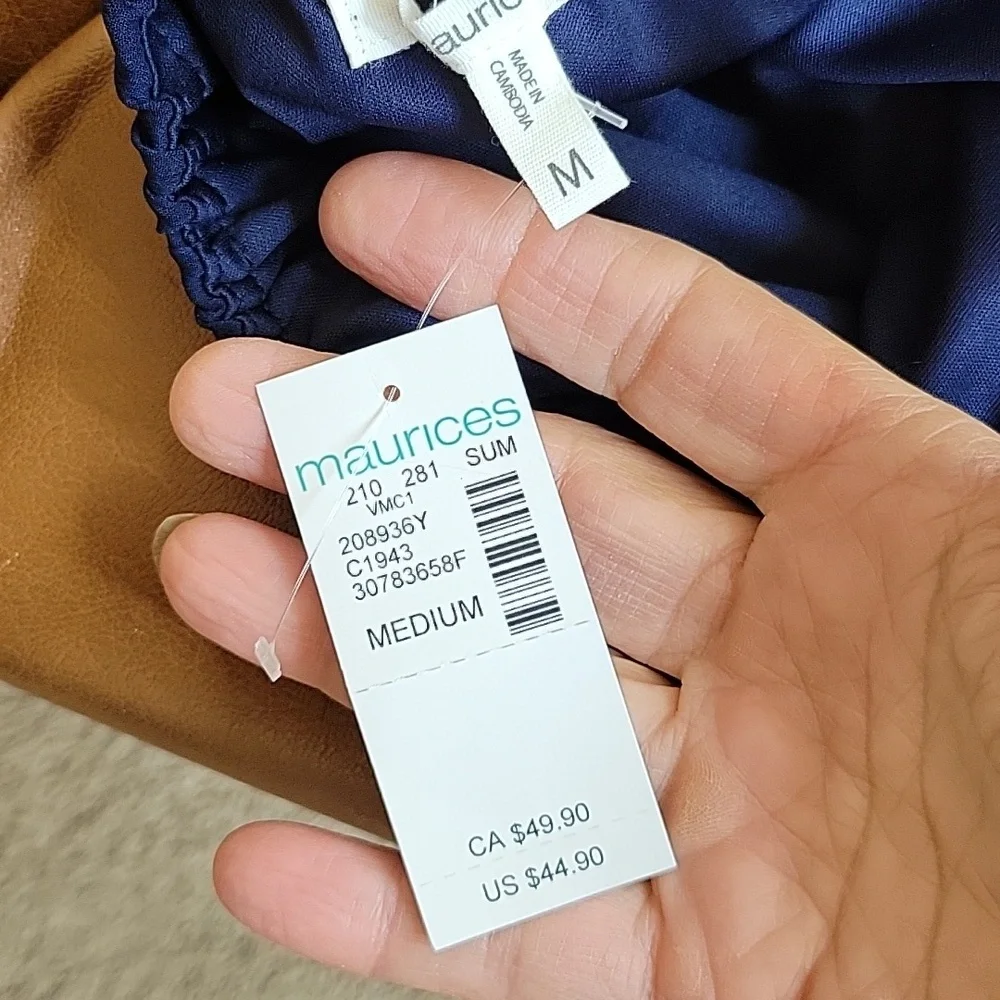 Maurices Sundress, size M - Navy With Orange, Pink, Taupe, and Olive Flowers - Picture 5 of 6